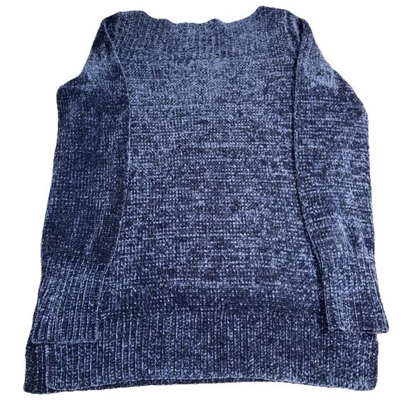 LOFT Blue Chenille Longline Sweater Soft Cozy Pullover Size M - Picture 5 of 5